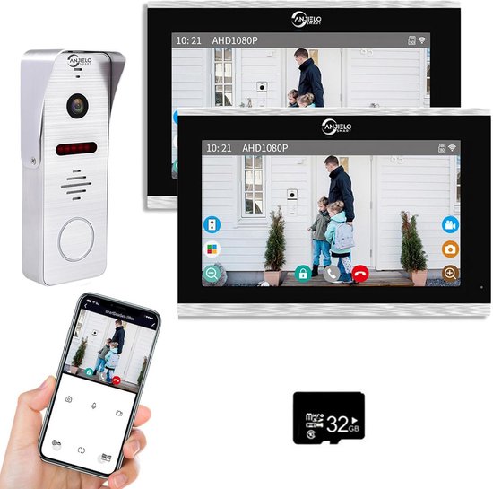 Bedraad Videofoon Deurbel Systeem met 10 Inch Touchscreen Monitor en WiFi - 1080P HD Camera - Tuya App van Merkloos