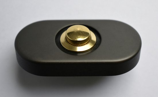 Beldrukker Deurbel - Ovaal - Messing Brons - Verdekt - 60x30x10 mm