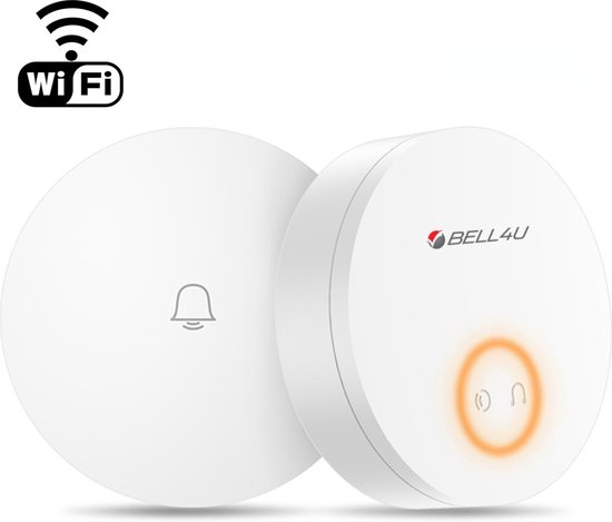 Bell4U Draadloze Deurbel met Smartphone Melding en 1 Ontvanger – Waterdicht - Te koppelen met kosteloze apps - Geen Batterijen Nodig van Merkloos