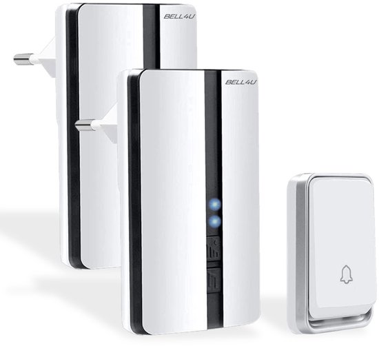 Bell4U Kinetische Draadloze Deurbel Zonder Batterijen – Plug & Play – 2 Ontvangers – Waterdicht – Bereik Tot 100 Meter