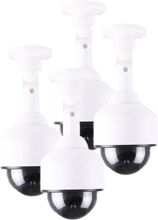 Benson Dummy Beveiligings Camera - 4x - Led dome - kunststof - realistisch - binnen en buiten van Benson