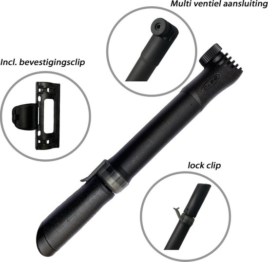 Beto fietspomp mini - mini pomp- compact pomp - race pomp van Beto