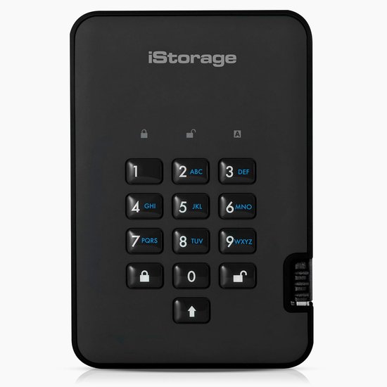 Beveiligde Draagbare Externe Harde Schijf 2TB met PIN-Toegang en Hardware-Encryptie