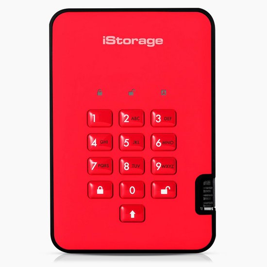 Beveiligde Externe Harde Schijf 1TB Rood - PIN Beveiliging & Hardware Encryptie van Merkloos