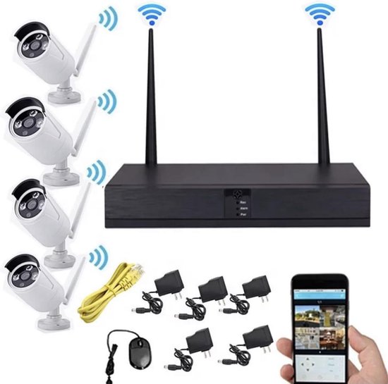 Beveiliging camera 4 set Wifi 5G anthene - Plug and play van SecuFirst