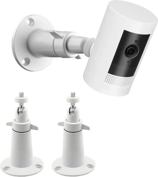 Beveiligingsbeugel - 360 graden rotatie - Camerabevestigingsbeugel - Verstelbare metalen beugel voor binnen- en buitenbeveiliging - Accessoires voor camerabevestiging - Accessoires voor camerabewaking - Wit van Merkloos