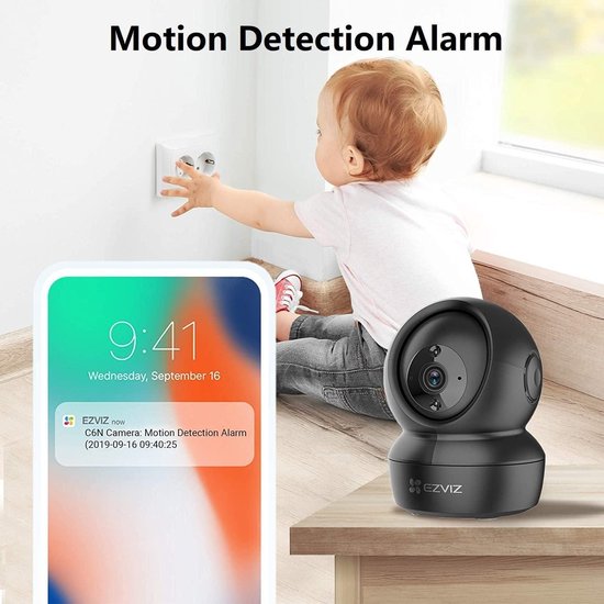 Beveiligingscamera 1080P WiFi & Ethernet 360 ° Pan-Tilt IP-camera Alexa-compatibel Nachtzicht Smart IR Motion Tracking Two-Way Audio - C6N Wi-Fi Indoor van EZVIZ