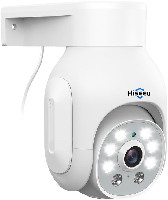 Beveiligingscamera 5 MP 360° PTZ - POE Bedraad - Wit Metaal - Buitenbeveiliging CCTV Camera