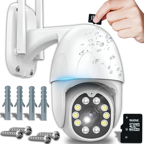 Beveiligingscamera Binnen Buiten - Wifi Camera - Huis Bewaken - Automatische Tracking - 1080P FHD - Wit