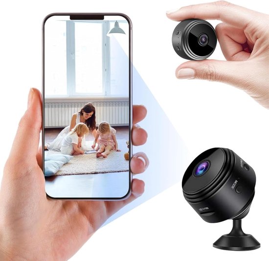 Beveiligingscamera Binnen - Draadloze Camera - Huisbewaking - Nachtzicht Bewegingsdetectie - 1080p HD - Zwart