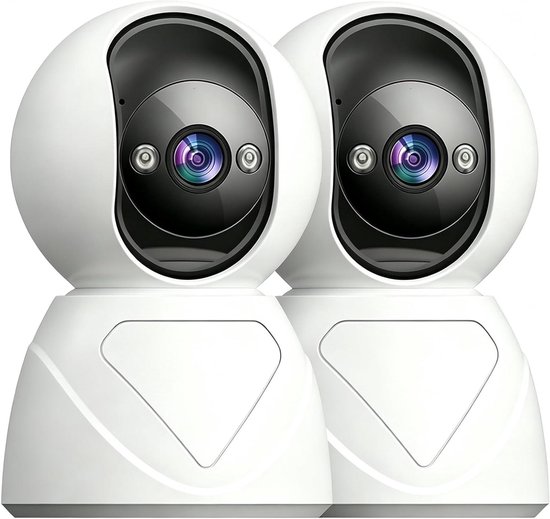 Beveiligingscamera Binnen - Huis Camera - Huisbewaking Thuis - Bewegingsdetectie Geluid - 1080P HD - Wit