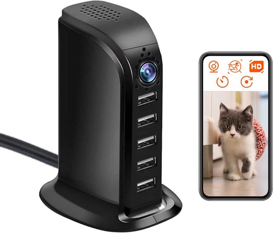 Beveiligingscamera Binnen - Mini Camera WiFi - Huis Bewaken - HD 1080P Opname - Compact Formaat