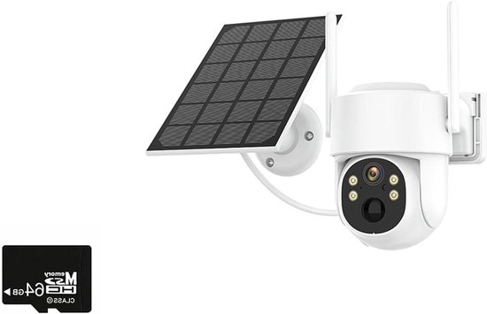 Beveiligingscamera Buiten - 4G IP-camera - Huis Bewaken - Zonne-energie Oplaadbaar - 2K 4MP HD - Wit