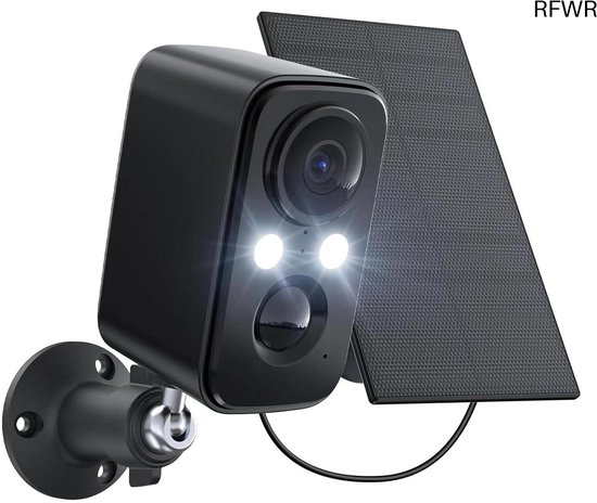 Beveiligingscamera Buiten - Draadloze Camera - Huis Bewaken - Met Zonnepaneel - 1080P HD - Zwart
