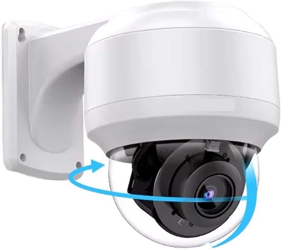 Beveiligingscamera Buiten - IP Camera PTZ - Objecten Bewaken - 10x Optische Zoom - 100M Nachtzicht - Wit van Merkloos