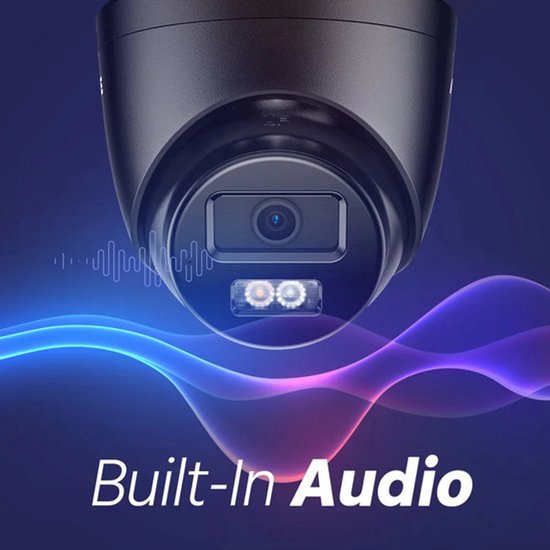 Beveiligingscamera - Camerabewaking - Beveiligingscamerasysteem - 8 Kanalen - 4K CCTV Systeem - IP Camera met Geluid - PoE IP Camera - Nachtzicht - 4 Camera's - voor Binnen en Buiten - Ingebouwde HDD: Geen van Merkloos