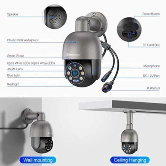 Beveiligingscamera – Camerabewaking – Buitencamera – IP-camera – Bewakingscamera – 8-kanaals POE NVR – 5MP PTZ Camera Met AI Bewegingsdetectie En Tweeweg Audio