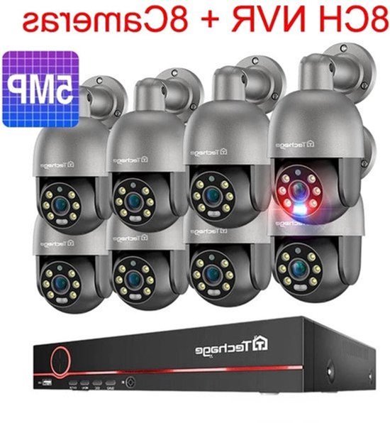 Beveiligingscamera - Camerabewaking - Buitencamera - IP Camera - Surveillance Systeem - 8 Kanaals NVR - PTZ Besturing - AI Bewegingsdetectie - Tweeweg Audio
