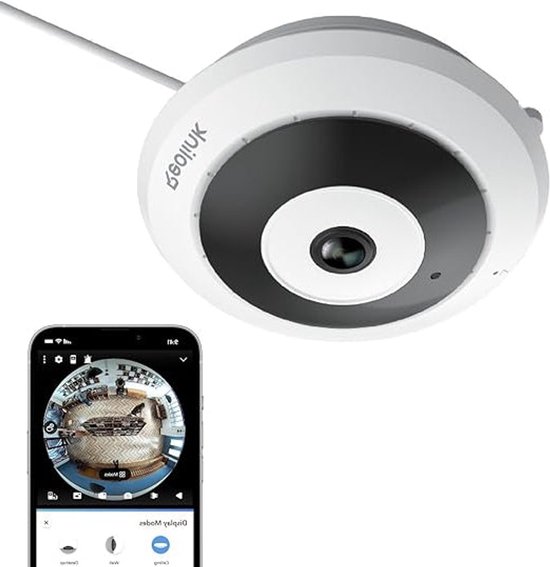 Beveiligingscamera – Camerabewaking – Huisdiercamera – Bewakingscamera – Indoorcamera – 6MP 360° Fisheye – 2.4/5GHz Wifi van Merkloos