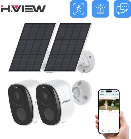 Beveiligingscamera Draadloze PIR-camera Op Batterijen - 2K 3MP Resolutie - Waterdicht Spotlight Sirene - Buitencamera Met 2-Weg Audio