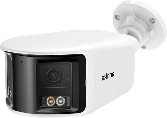 Beveiligingscamera Dubbele Lens - Buitencamera Panoramisch - Huis Bewaken - 180 Graden Zicht - 6MP UHD - Wit
