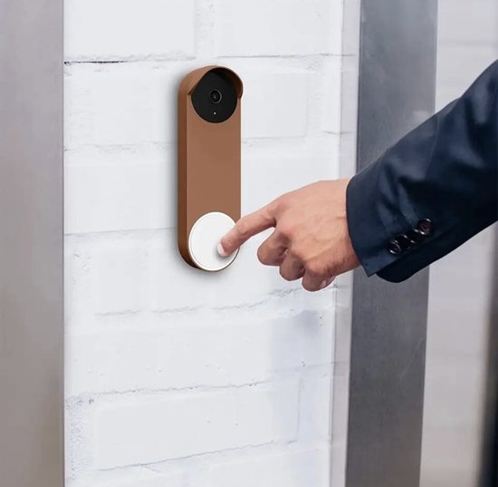 Beveiligingscamera Hoes - Bruin - Google nest video deurbel batterij - Google nest - beschermhoes - anti regen - helder zichtvideodeurbel beschermer - videodeurbel hoes- videodeurbel cover - videodeurbel bescherming van Blinq24