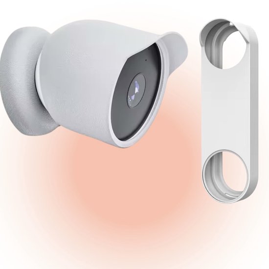 Beveiligingscamera Hoes - Deurbel Camera + Cam Batterij Hoes - Wit - Google nest video deurbel batterij - Google nest - beschermhoes - anti regen - helder zichtvideodeurbel beschermer - videodeurbel hoes- videodeurbel cover - videodeurbel bescherming van Google Nest