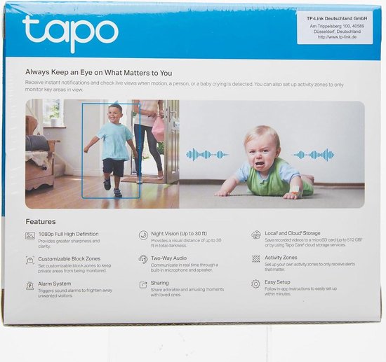 Beveiligingscamera Kubus IP-beveiligingscamera Binnen 1920 x 1080 Pixels TP-Link C100 van TP-Link