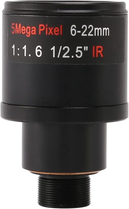 Beveiligingscamera Lens - Varifocale Lens - Scherpe Beelden - 5 Megapixel Resolutie - 6-22 mm