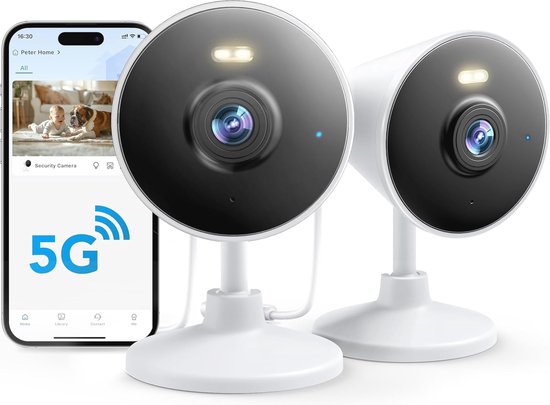 Beveiligingscamera met Wifi voor Binnen en Buiten – Perfect voor Baby's, Senioren en Huisdieren – Kleur Nachtzicht en Audio