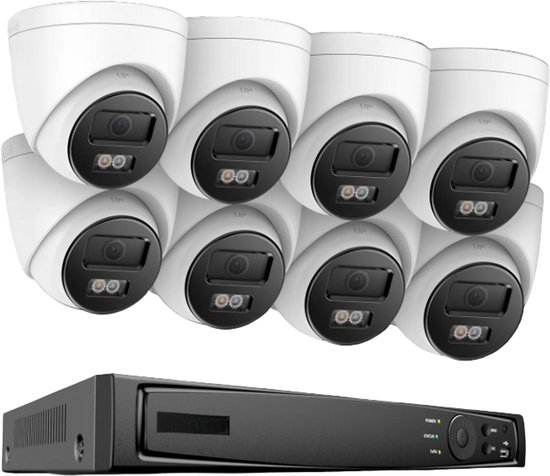 Beveiligingscamera Set 8-Kanaals – CCTV Systeem – IP Camera Beveiliging – 4K Camera Set – NVR Recorder – 8MP 4K Resolutie – Weerbestendig IP67 - Geen Ingebouwde HDD