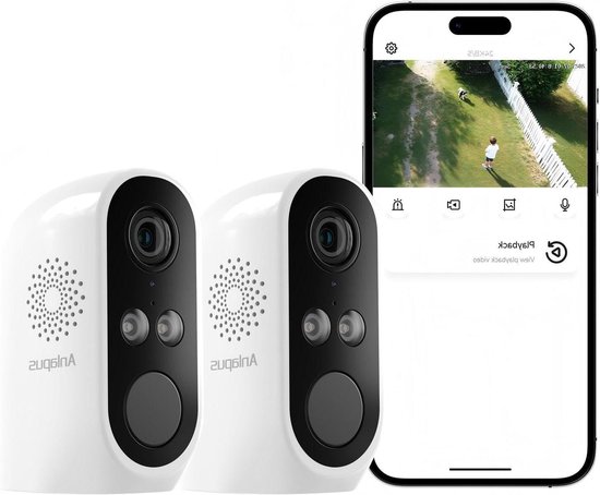 Beveiligingscamera Set - Binnen Buiten Camera - Huis Beveiligen - AI Detectie Personen Voertuigen - 2 Pack - Wit