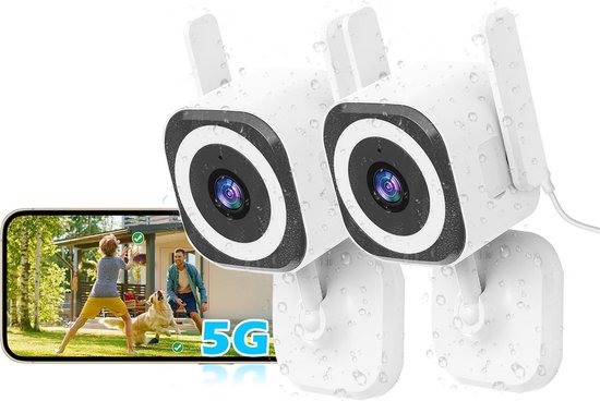 Beveiligingscamera Set - Binnen Buiten Camera - Huis Bewaken - Automatische Zoom - 2 Stuks - Zwart