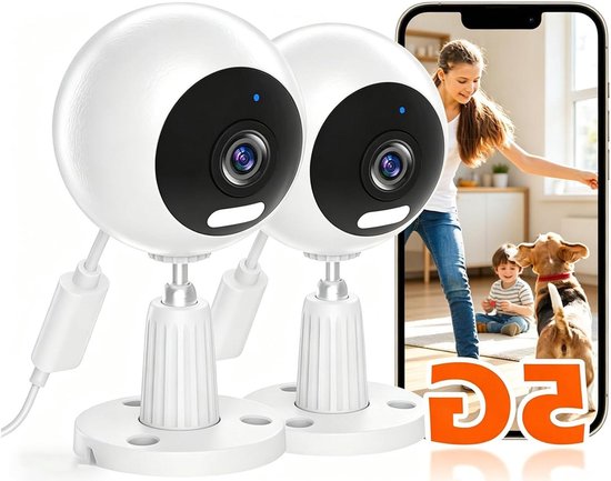 Beveiligingscamera Set - Buiten Camera - Huisbewaking - 3MP Kleuren Nachtzicht - 2 Stuks - Zwart