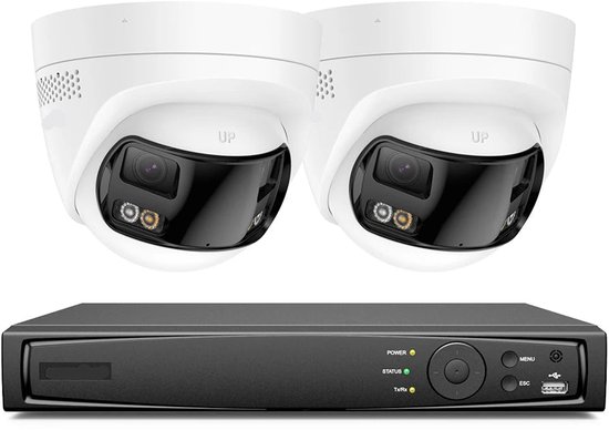 Beveiligingscamera Set – CCTV Camera – Surveillance Camera – Beveiligingssysteem – Toezichtcamera – 4K Ultra HD Beeldkwaliteit – 180 Graden Panoramisch Gezichtsveld – 4TB HDD – AI Detectie van Merkloos