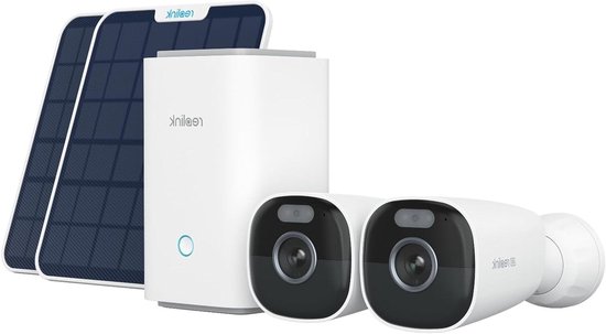 Beveiligingscamera Set - Draadloze Camera's - Huis Beveiligen - 4K Kleuren Nachtzicht - 2 Camera's - Wit