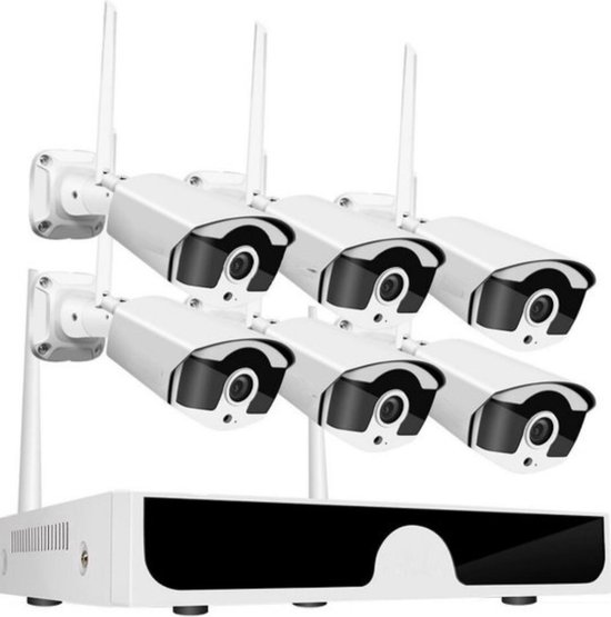 Beveiligingscamera set met 6 Cameras Outdoor Buiten - Home Security Camera Systeem - Wifi Camera Set - Video + Audio-opname - Beveiligingscamera - 6 Camera’s - Nachtzicht - Motion Detector van Merkloos