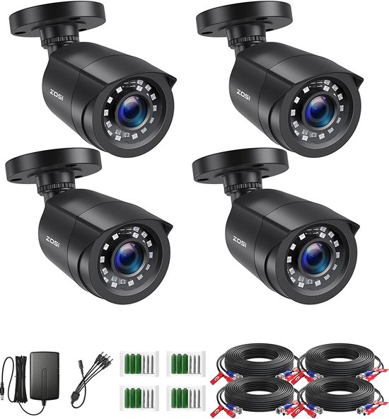 Beveiligingscamera Set met Kabel - HD Outdoor Security Camera Beveiligingscamera Set van Techman