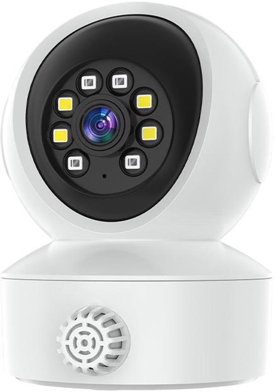 Beveiligingscamera voor binnen, huisdiercamera, 360° zicht, bewegingsdetectie, IR nachtzicht, 2-weg audio（Met 64G geheugenkaart） van Merkloos