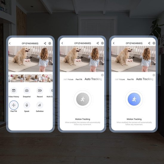 Beveiligingscamera Wi-Fi Pan Tilt Binnen voor Babyfoon Oudere Huisdier met Smart Tracking-Slaapmodus-Tweerichtingsaudio-H265 Video-10M Nachtzicht-Works with Alexa SD Card-Cloud Opslag CP1 van INQMEGA
