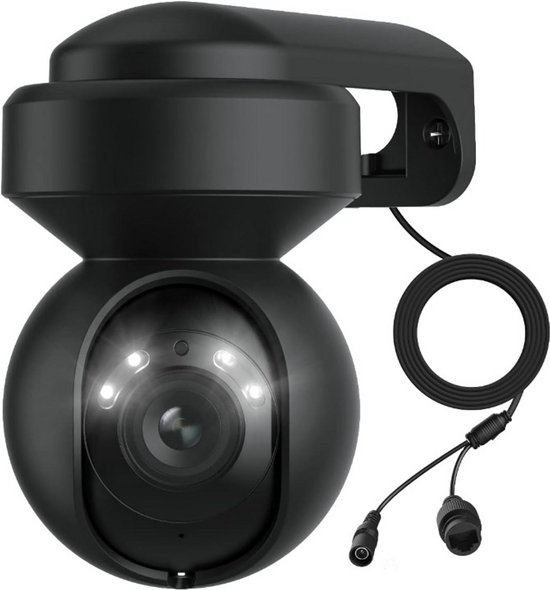 Beveiligingscamera - Wifi-beveiligingscamera - Camerabewaking - Draadloos - voor Buiten - 2.4 & 5GHz - 5MP - CCTV-camera - met AI-detectie van Mens - Huisdier - Automatisch Volgen - 3x Optische Zoom - Oudere Huisdieren - Tweerichtingsgeluid - Zwart