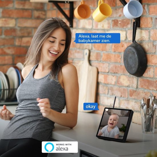 Beveiligingscamera WLAN IP-camera 1080p resolutie 360° zicht 2-weg audio bewegingsdetectie nachtzicht - draai- en kantelbaar - SD & cloudopslag, voor binnen van Laxihub