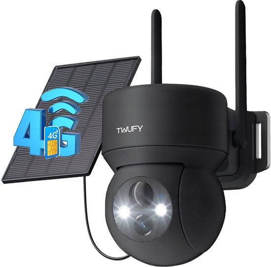 Beveiligingscameradraadloos TZ3-SNB334 – 2K 3MP FULL HD - Camerabewaking - Bewakingscamera Voor Buiten - Buitencamera - Buiten Camerametnachtzicht - Oplaadbaar - Zwart