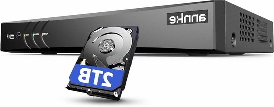 Beveiligingsrecorder - DVR systeem - Toezicht houden - AI herkenning - 8 kanalen - Zwart