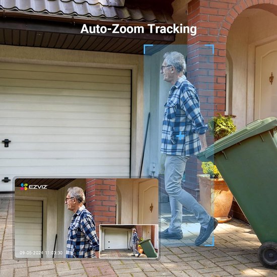 Bewakingscamera 360 graden 1080p 2-weg audio sirene Alexa/Google C8c 2 MP EZVIZ wifi voor buiten IP-beveiligingscamera nachtzicht AI-persoonsherkenning autozoom van EZVIZ