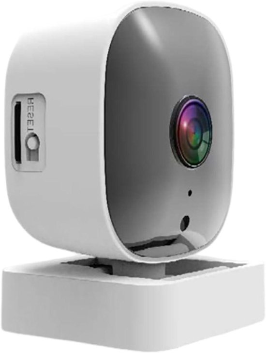 Bewakingscamera Binnen - Nachtcamera WiFi - Huis Beveiligen - Kleuren Nachtzicht - 6.5 x 4.5cm - Wit