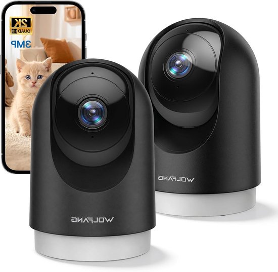 Bewakingscamera Binnen - Wifi Camera - Huis Duidelijk Zien - 360 Graden Rotatie - 3MP Resolutie - Wit