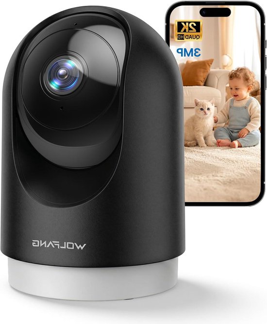 Bewakingscamera Binnen - WiFi Camera - Huis Duidelijk Zien - Automatische Bewegingsdetectie - 2K Resolutie - Wit
