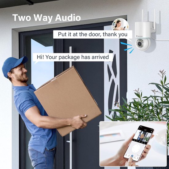 Bewakingscamera Buiten 5MP WiFi IP Camera- Buiten- 360° Zicht- PIR Mensdetectie- Automatisch Volgen- 24/7 Opname- 2-weg Audio- Nachtzicht in Kleur- Compatibel met Alexa van Arenti