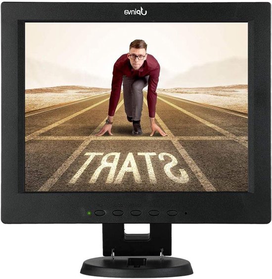 Bewakingsmonitor 12 inch - CCTV scherm LCD - Beveiliging thuis - Multifunctionele ingangen - 12 inch - Zwart